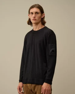 Jumpers<C.P. Company Merino Wool Fast Dyed Crew Neck Knit Total Eclipse – Blue