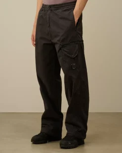 Trousers<C.P. Company Microreps Boxy Lens Cargo Pants Black Sand
