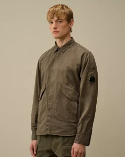 Overshirt<C.P. Company Microreps Diamond Peach Overshirt Grape Leaf – Green