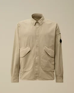 Overshirt<C.P. Company Microreps Diamond Peach Overshirt Vintage Khaki – Beige