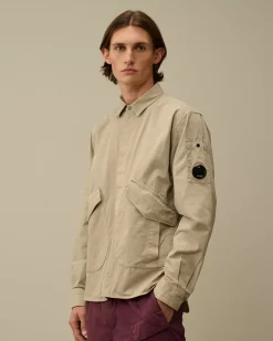 Overshirt<C.P. Company Microreps Diamond Peach Overshirt Vintage Khaki – Beige