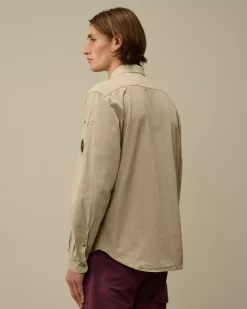 Overshirt<C.P. Company Microreps Diamond Peach Overshirt Vintage Khaki – Beige