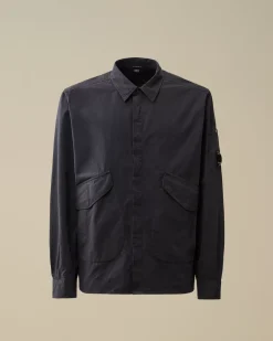 Overshirt<C.P. Company Microreps Diamond Peach Overshirt Black Sand