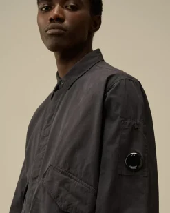 Overshirt<C.P. Company Microreps Diamond Peach Overshirt Black Sand