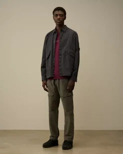 Overshirt<C.P. Company Microreps Diamond Peach Overshirt Black Sand