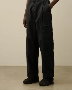 Trousers<C.P. Company Microreps Loose Utility Pants Black Sand
