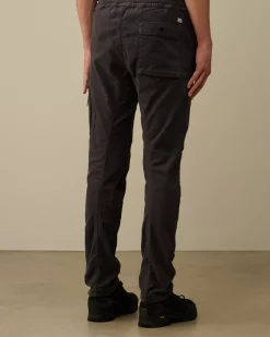 Trousers<C.P. Company Moleskin Stretch Regular Cargo Pants Black Sand