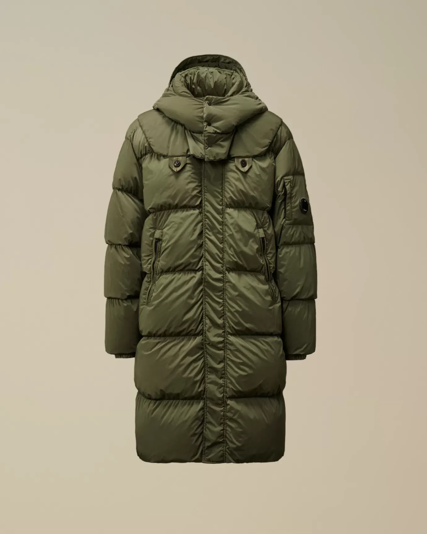 Jacket & Coats<C.P. Company Nycra-R Buttoned Hood Long Down Jacket Grape Leaf – Green