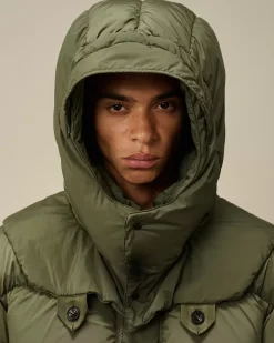 Jacket & Coats<C.P. Company Nycra-R Buttoned Hood Long Down Jacket Grape Leaf – Green