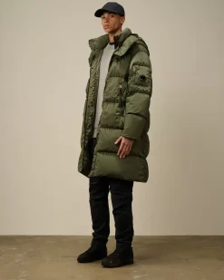 Jacket & Coats<C.P. Company Nycra-R Buttoned Hood Long Down Jacket Grape Leaf – Green
