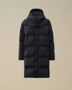 Jacket & Coats<C.P. Company Nycra-R Buttoned Hood Long Down Jacket Black Sand