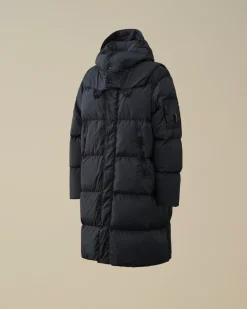 Jacket & Coats<C.P. Company Nycra-R Buttoned Hood Long Down Jacket Black Sand