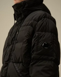 Jacket & Coats<C.P. Company Nycra-R Hooded Long Down Jacket Black