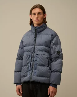 Jacket & Coats<C.P. Company Nycra-R Short Down Jacket Flint Stone – Blue