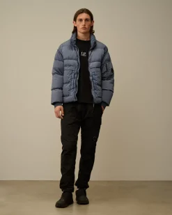 Jacket & Coats<C.P. Company Nycra-R Short Down Jacket Flint Stone – Blue