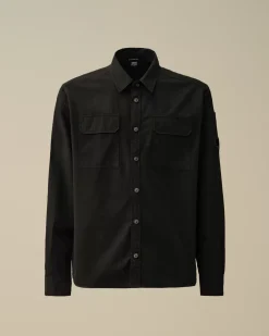 Shirt<C.P. Company Organic Gabardine Buttoned Lens Shirt Black