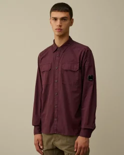 Shirt<C.P. Company Organic Gabardine Buttoned Lens Shirt Potent Purple