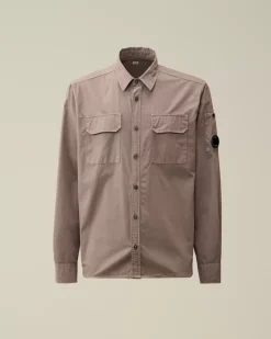 Shirt<C.P. Company Organic Gabardine Buttoned Lens Shirt Purple Dove