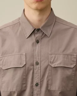 Shirt<C.P. Company Organic Gabardine Buttoned Lens Shirt Purple Dove