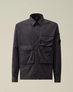 Overshirt<C.P. Company Organic Gabardine Buttoned Utility Overshirt Nightshade – Purple