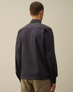 Overshirt<C.P. Company Organic Gabardine Buttoned Utility Overshirt Nightshade – Purple