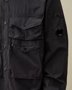 Overshirt<C.P. Company Organic Gabardine Buttoned Utility Overshirt Nightshade – Purple