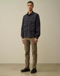 Overshirt<C.P. Company Organic Gabardine Buttoned Utility Overshirt Nightshade – Purple