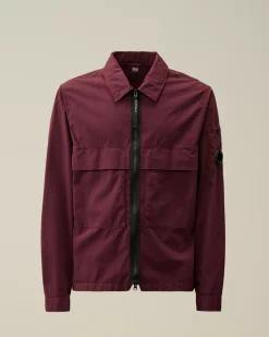 Overshirt<C.P. Company Organic Gabardine Zipped Utility Overshirt Potent Purple