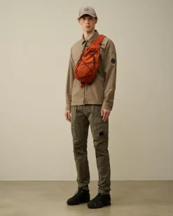 Overshirt<C.P. Company Organic Gabardine Zipped Overshirt Walnut – Beige