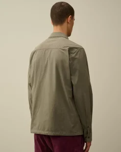 Overshirt<C.P. Company Organic Gabardine Zipped Overshirt Grape Leaf – Green