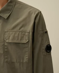 Overshirt<C.P. Company Organic Gabardine Zipped Overshirt Grape Leaf – Green