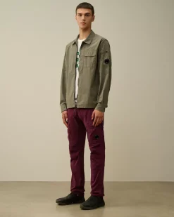 Overshirt<C.P. Company Organic Gabardine Zipped Overshirt Grape Leaf – Green
