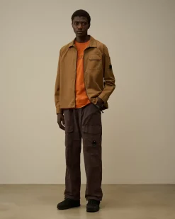 Overshirt<C.P. Company Organic Gabardine Zipped Overshirt Toffee – Beige