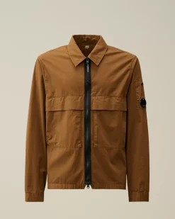 Overshirt<C.P. Company Organic Gabardine Zipped Utility Overshirt Toffee – Beige