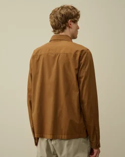 Overshirt<C.P. Company Organic Gabardine Zipped Utility Overshirt Toffee – Beige