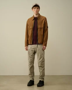 Overshirt<C.P. Company Organic Gabardine Zipped Utility Overshirt Toffee – Beige