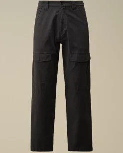 Trousers<C.P. Company Ottoman Stretch Emerized Regular Pants Black Sand