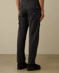 Trousers<C.P. Company Ottoman Stretch Emerized Regular Pants Black Sand