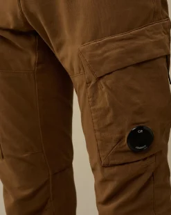 Trousers<C.P. Company Ottoman Stretch Emerized Ergonomic Cargo Pants Toffee – Beige