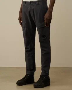 Trousers<C.P. Company Ottoman Stretch Emerized Ergonomic Cargo Pants Black Sand
