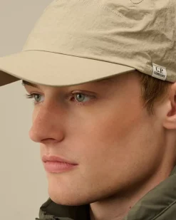 Hats<C.P. Company Plain Paper Touch Cap Vintage Khaki – Beige