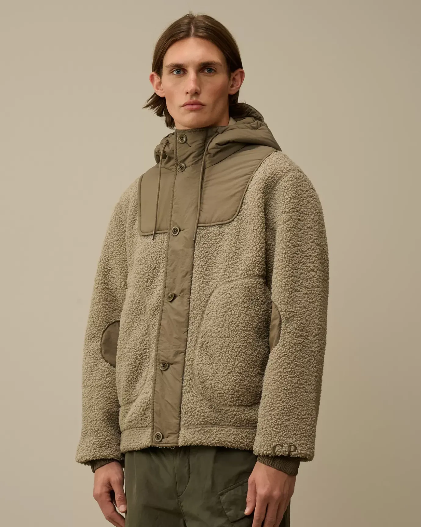 Jacket & Coats<C.P. Company Polar Shell Mixed Hooded Jacket Vintage Khaki – Beige