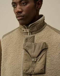 Jacket & Coats<C.P. Company Polar Shell Mixed Vest Vintage Khaki – Beige