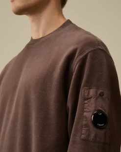 Sweatshirts<C.P. Company Reverse Brushed & Emerized Diagonal Fleece Crewneck Sweatshirt Boulevard – Violet