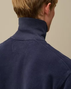 Sweatshirts<C.P. Company Reverse Brushed & Emerized Diagonal Fleece Half Zipped Sweatshirt Estate Blue