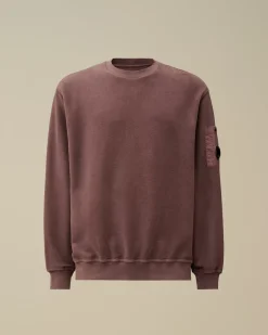 Sweatshirts<C.P. Company Reverse Brushed & Emerized Diagonal Fleece Crewneck Sweatshirt Purple Dove