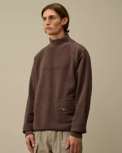 Sweatshirts<C.P. Company Reverse Brushed & Emerized Diagonal Fleece Funnel Neck Sweatshirt Boulevard – Violet