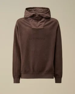 Sweatshirts<C.P. Company Reverse Brushed & Emerized Diagonal Fleece Mixed Hooded Sweatshirt Boulevard – Violet