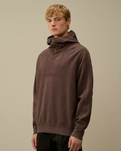 Sweatshirts<C.P. Company Reverse Brushed & Emerized Diagonal Fleece Mixed Hooded Sweatshirt Boulevard – Violet