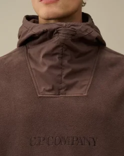 Sweatshirts<C.P. Company Reverse Brushed & Emerized Diagonal Fleece Mixed Hooded Sweatshirt Boulevard – Violet